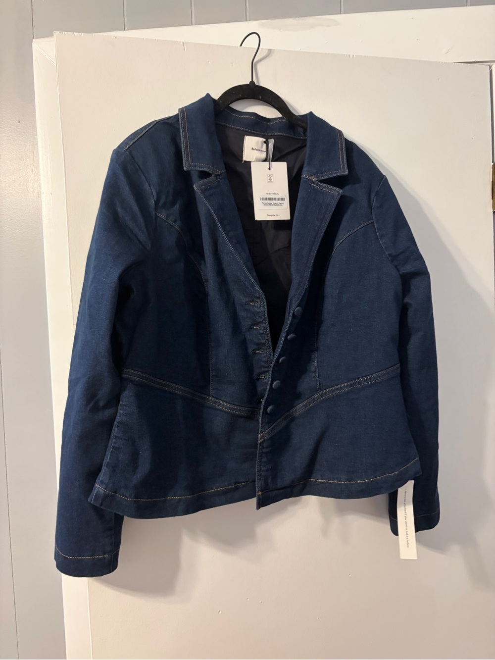 Reformation Porter Super Stretch Tailored Denim Jacket